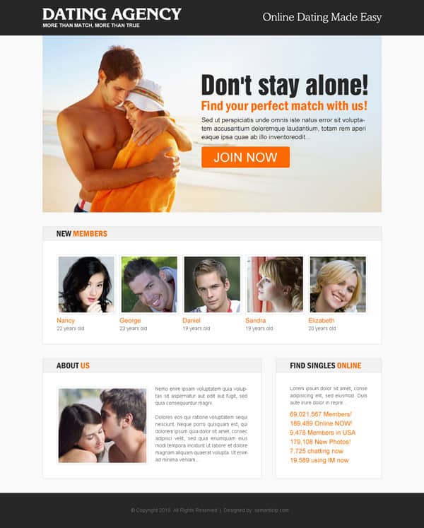 dating landing page template 70
