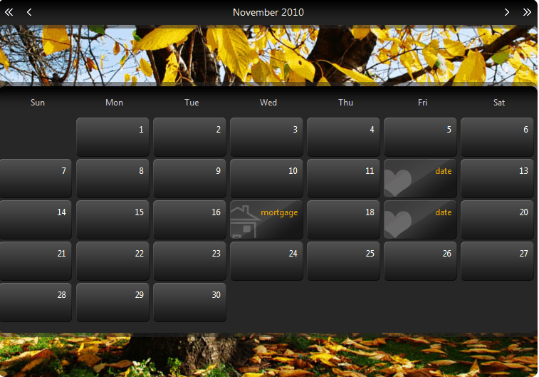 html calendar template 10