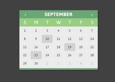 html calendar template 40