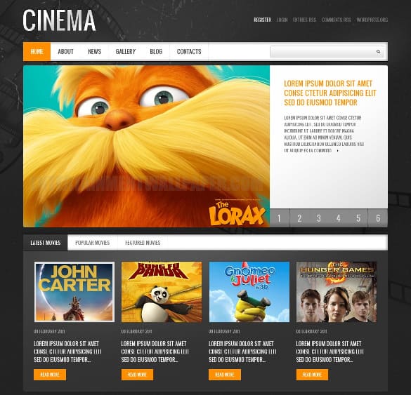 Cinema WordPress Themes & Templates 10