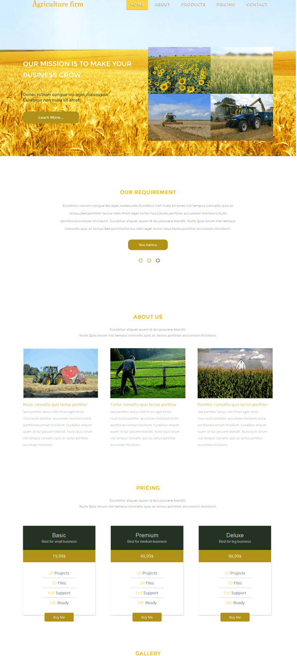Agriculture Website Templates 777