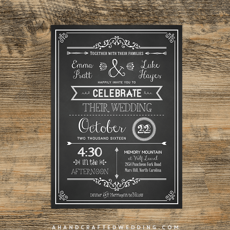 Chalkboard Invitation Template 30