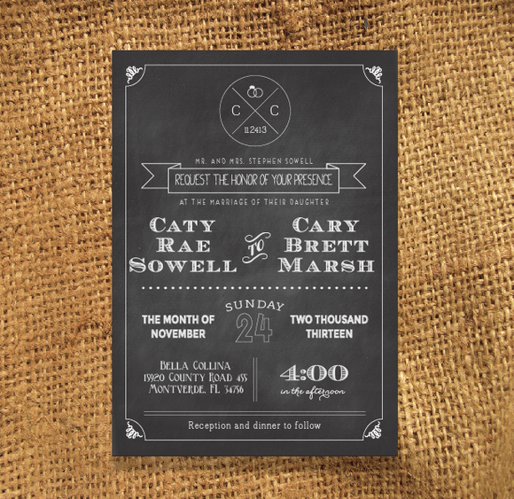 Chalkboard Invitation Template 60