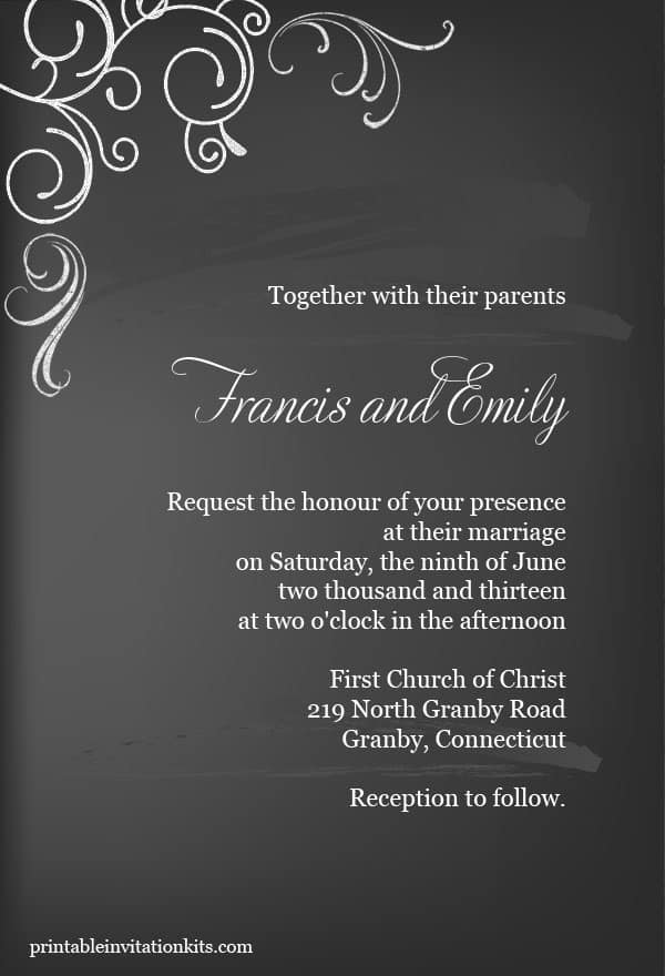 Chalkboard Invitation Template 80