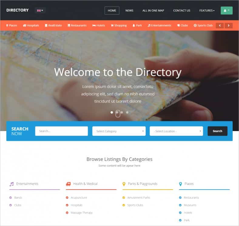 Directory Website Templates 555