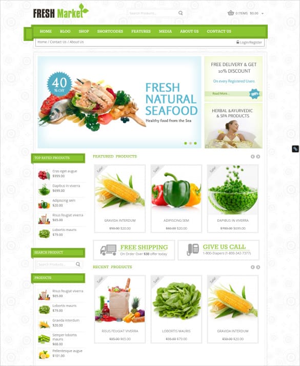 Grocery Shopping Website Templates 666