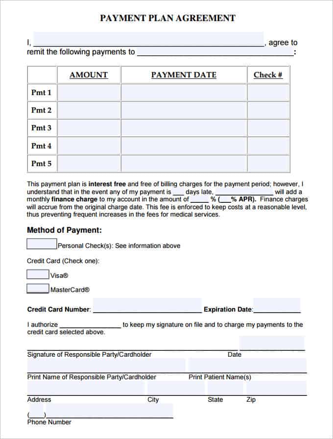 16+ Payment Plan Agreement Templates Word Excel Samples