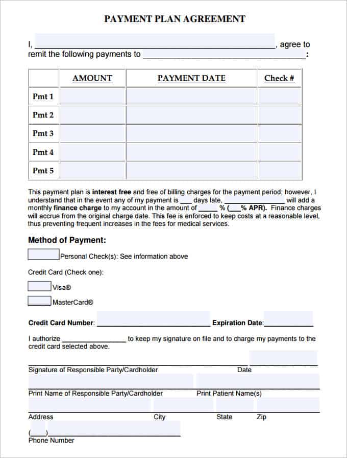 Payment Plan Agreement Template 40