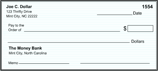 personal check printing template