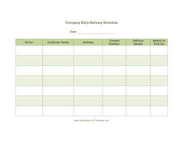 delivery schedule template 111