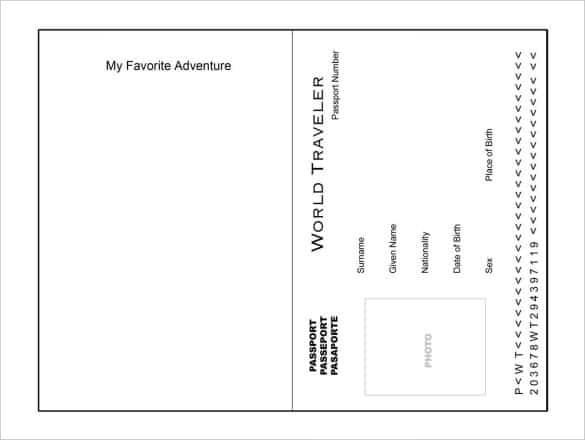 Editable Free Printable Passport Template - Printable Templates Free