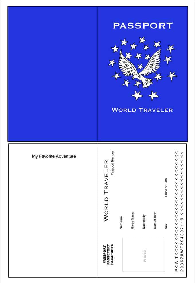 Free Printable Usa Passport Template For Students