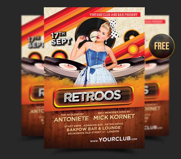 retro style flyer 90