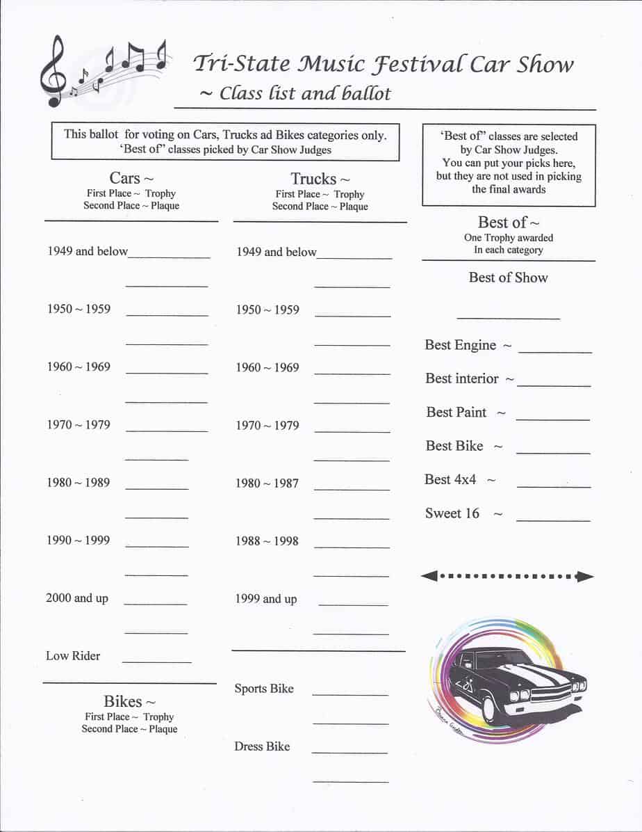 Car Show Registration Form Template 40