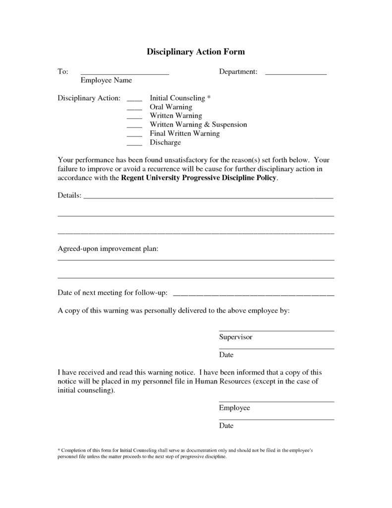 Employee Write Up Form Templates - Word Excel Samples