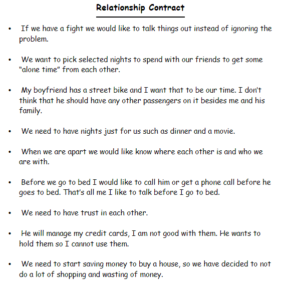 Relationship Contract Template 20