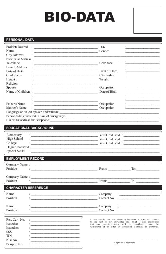 biodata form template 10