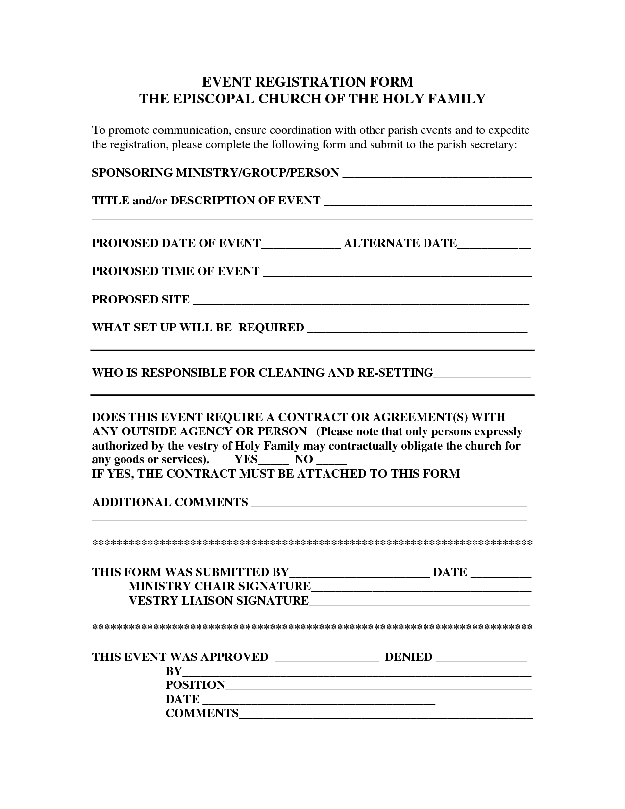 Printable Registration Form Template Word Printable Templates
