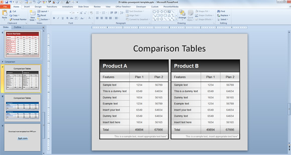 Product Comparison Templates original reference preview 5
