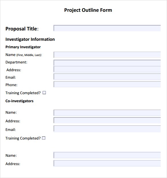 Project Outline Templates original reference preview 1