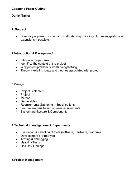 Project Outline Templates original reference preview 2