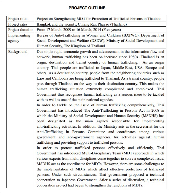 Project Outline Templates original reference preview 4
