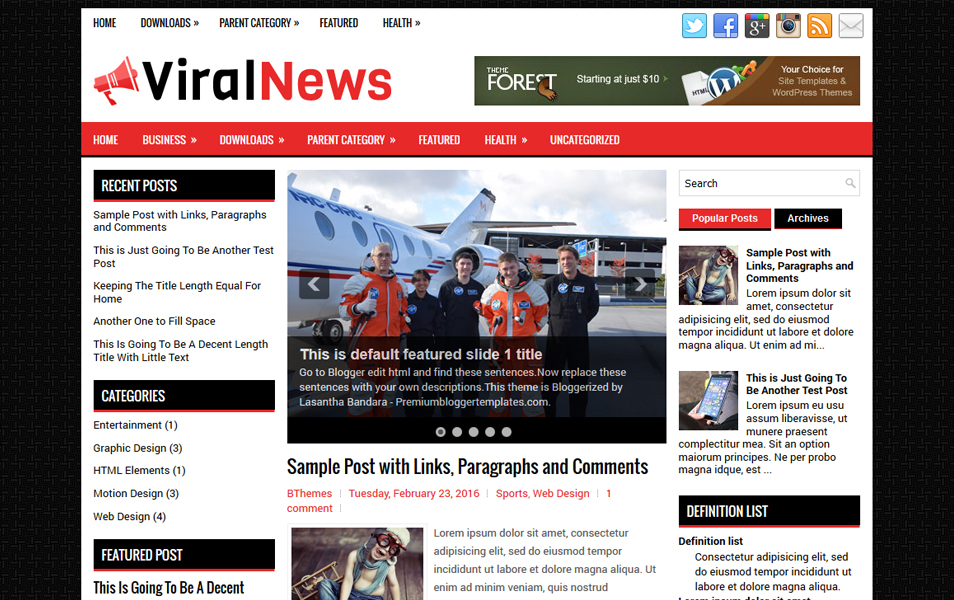 Jokenews. Text categories