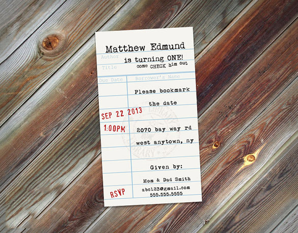 5+ Library Card Templates original reference preview 4