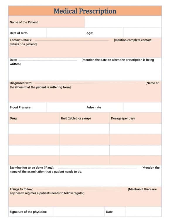 7+ Doctor Prescription Templates Word Excel Samples