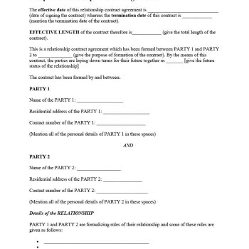 15+ Relationship Contract Templates - Word Excel Samples
