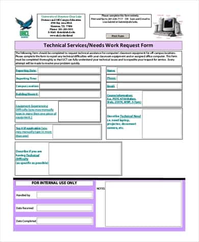 7+ Service Request Form Templates - Word Excel Samples