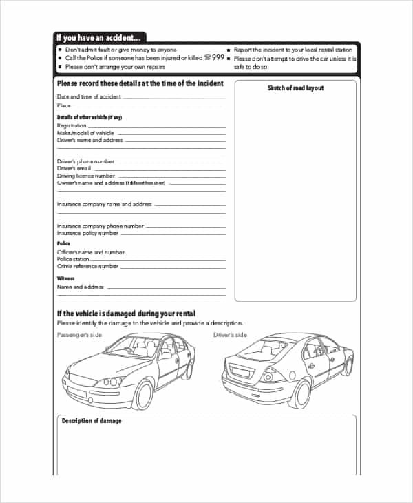 Free Vehicle Condition Report Fillable Form Pdf