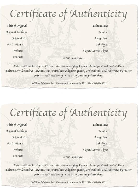 Artist Certificate Of Authenticity Template from www.templateswift.com