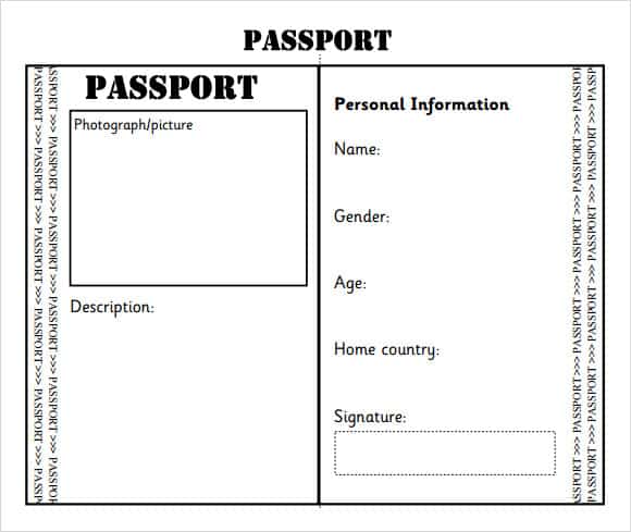 Printable Passport Template For School Project Printable Templates passport-templates-word-excel-samples