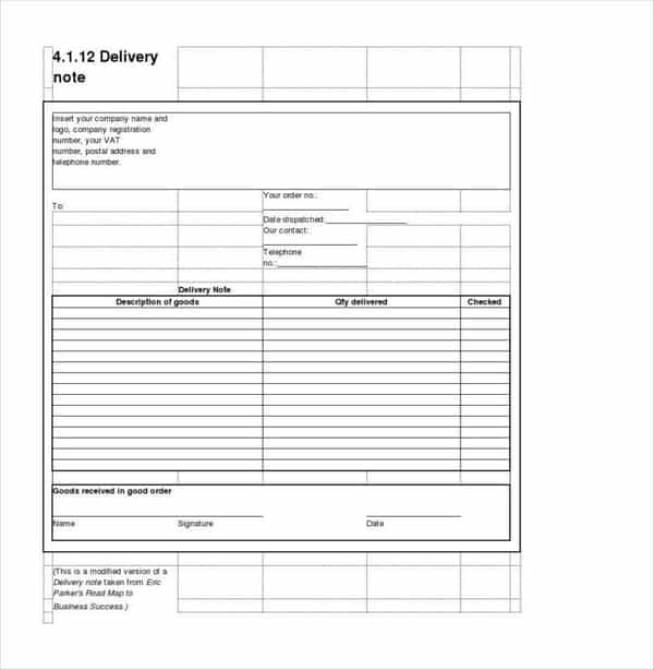 7 Delivery Order Templates Word Excel Samples