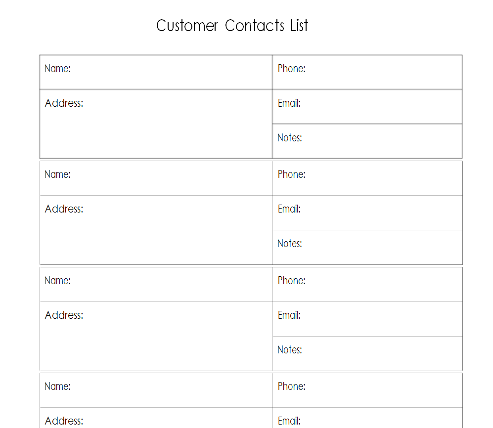 16 Customizable Contact List Templates WORD EXCEL Word Excel Samples