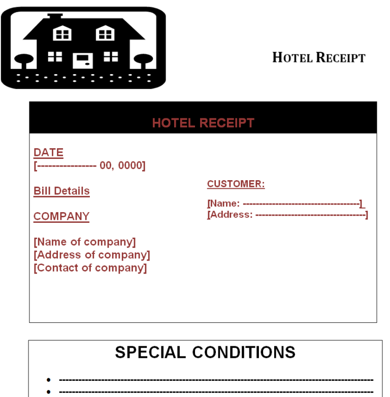 15+ Editable Hotel Receipt Templates MS WORD Word Excel Samples