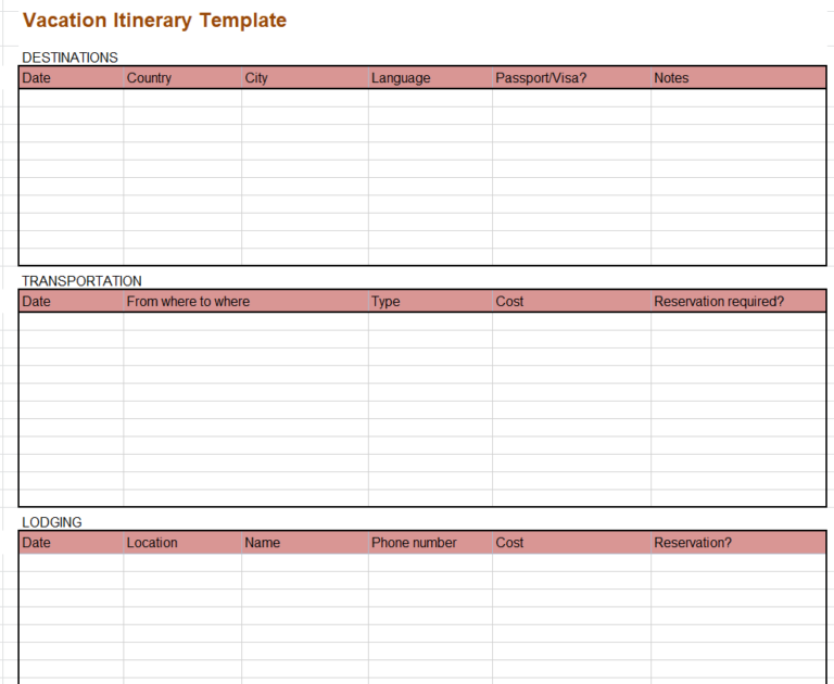 Download 18+ Useful Itinerary Templates [PDF, WORD, EXCEL] - Word Excel ...