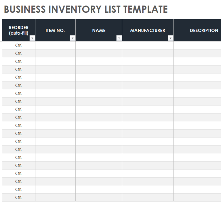 17+ FREE Inventory List Excel Templates - Word Excel Samples