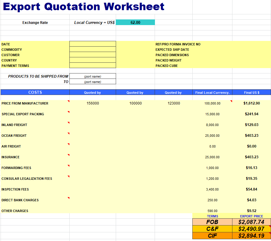 travel quotation format download