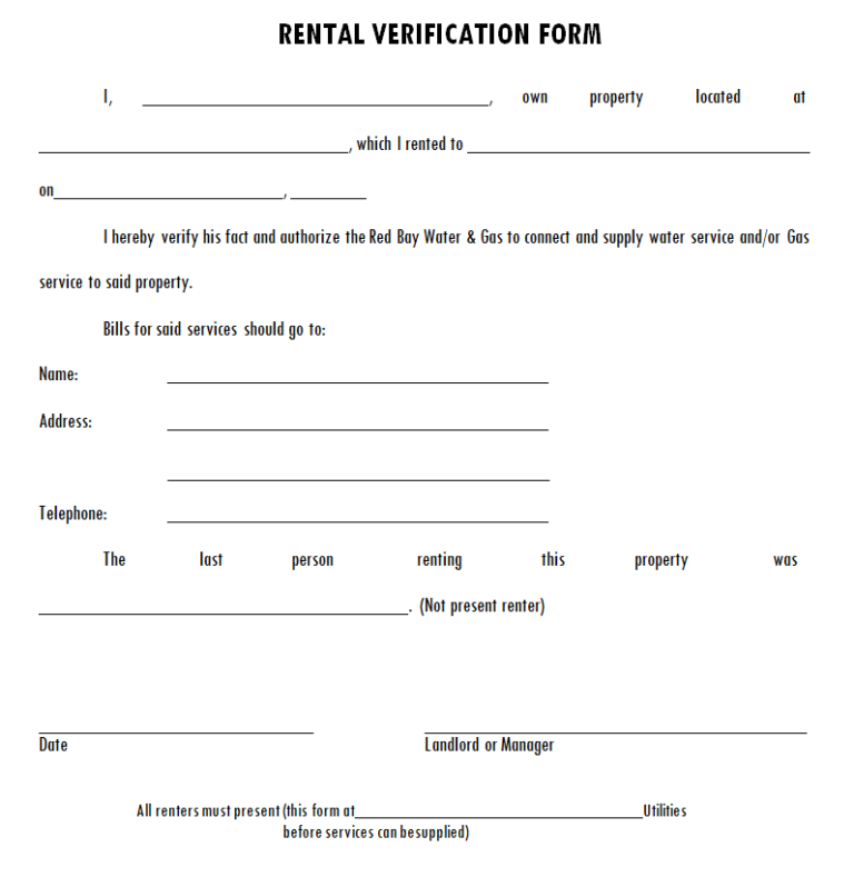 15+ Useful Rental Verification Form Templates - Word Excel Samples