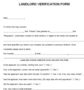 15+ Useful Rental Verification Form Templates - Word Excel Samples