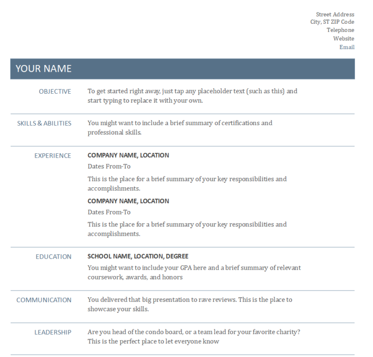 17 Resume Formats in Word (Free Templates) - Template Swift