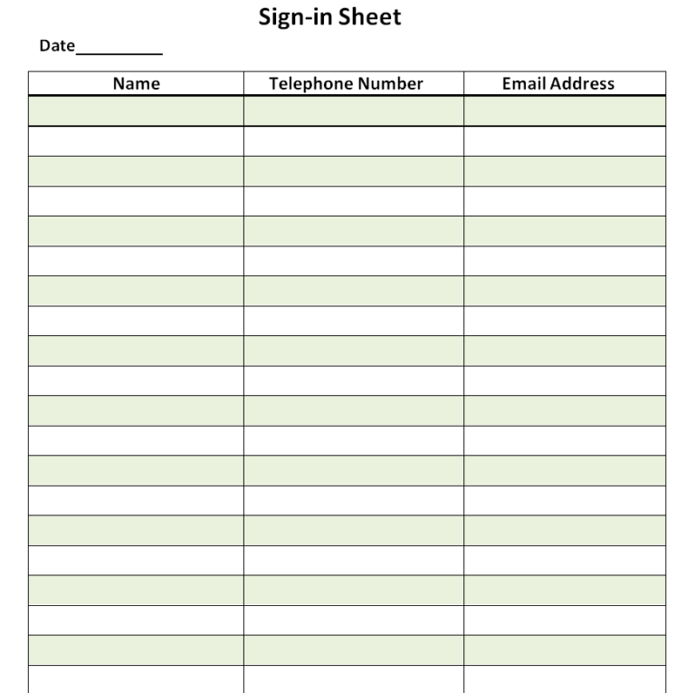16+ ReadytoUse SignIn Sheet Templates in WORD Word Excel Samples