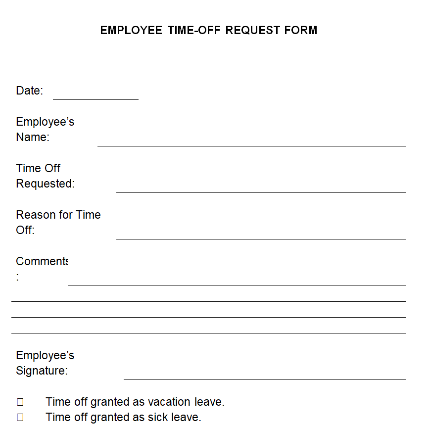 19+ Official Time Off Request Form Templates - Word Excel Samples